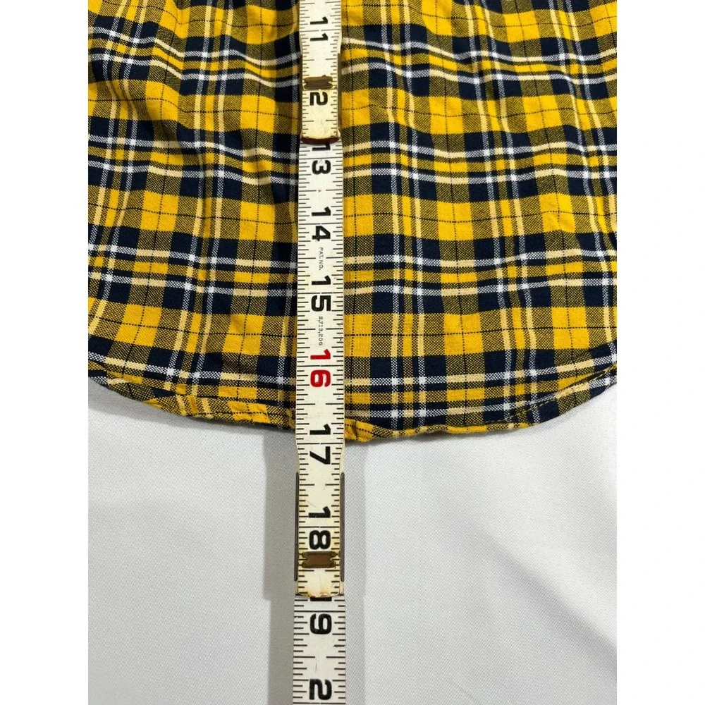 The Children's Place Boys 3T Yellow Plaid Button Up Shirt Long Sleeve Cotton